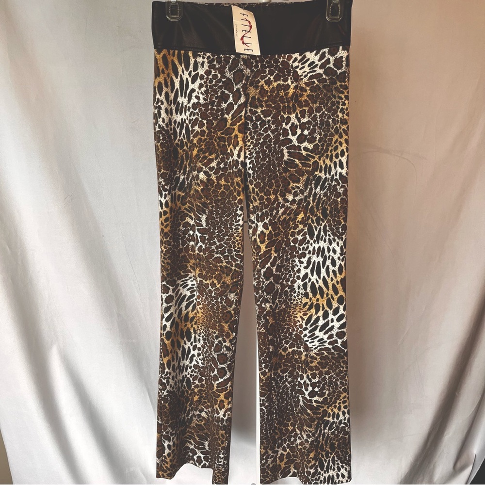 Fitelle Made in France Vintage 80’s Leopard and Leather NWT Designer Pants- 2